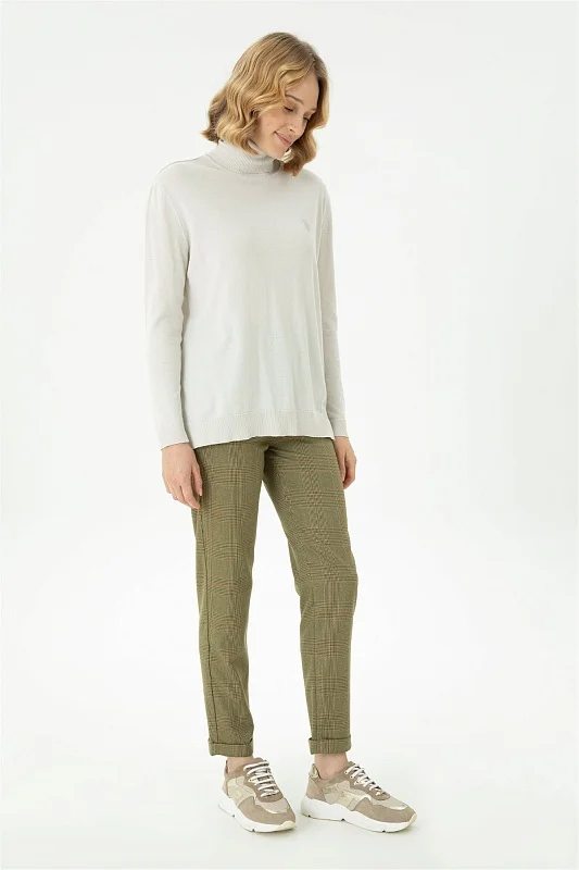 Брюки в клетку зауженные к низу - G082SZ0780MAREH Брюки жен. (VR183, 38)