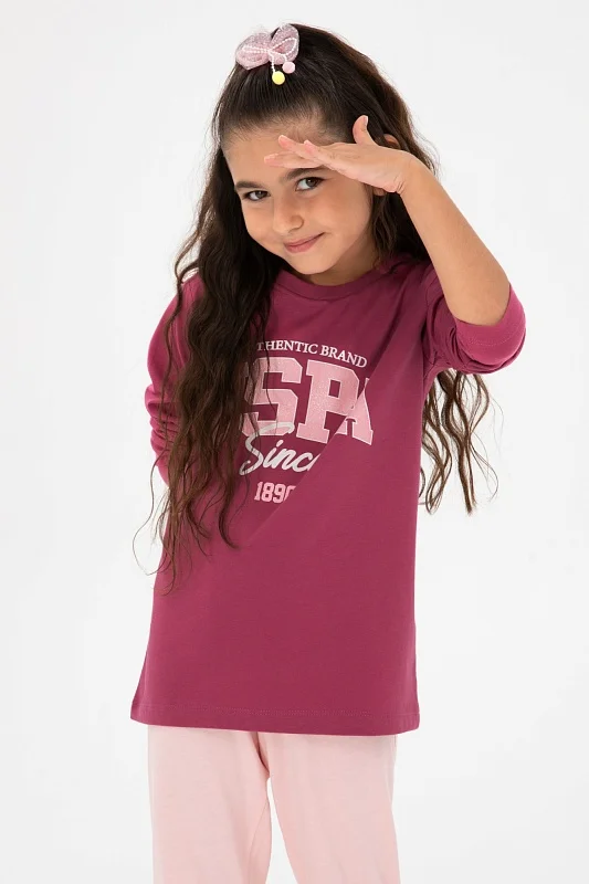 Пижама с длинным рукавом из хлопка для девочек - G084SZ0HF0US1966 Костюм дом. жен. детс. (VR038, 10_11)