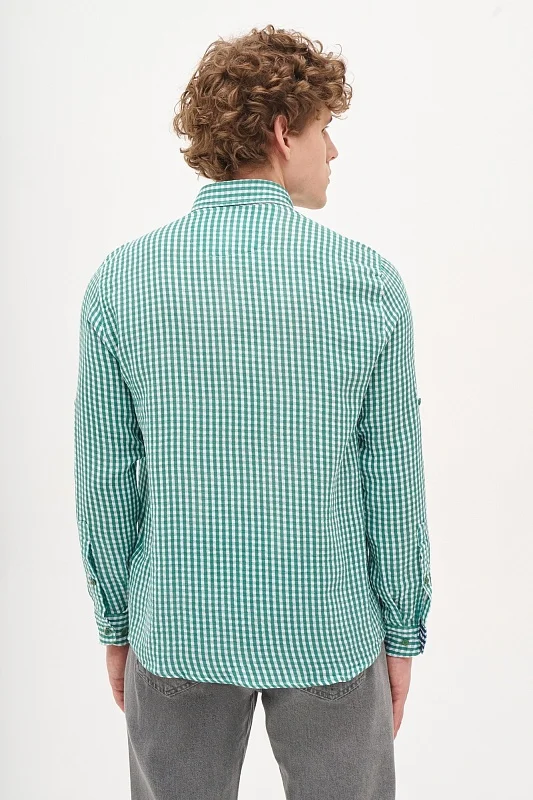 Рубашка из хлопка в клетку прямая - G081SZ0040LARCESMEN_R Сорочка муж. (VR054, XL)