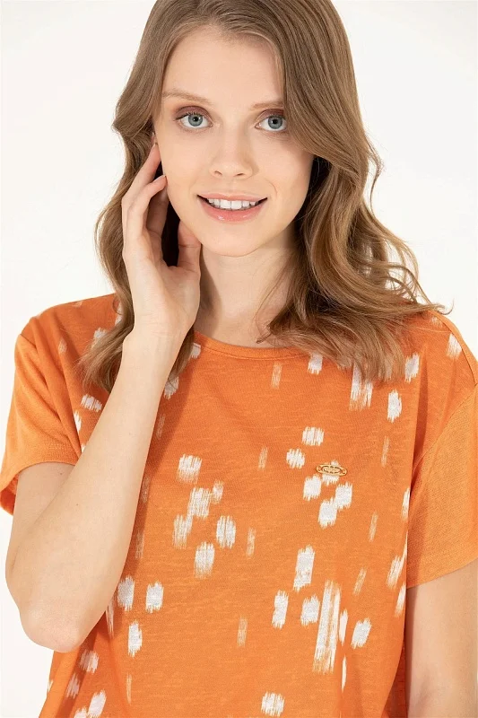 Футболка с абстрактным принтом - G082SZ0110MERY Футболка жен. (VR031, XS)