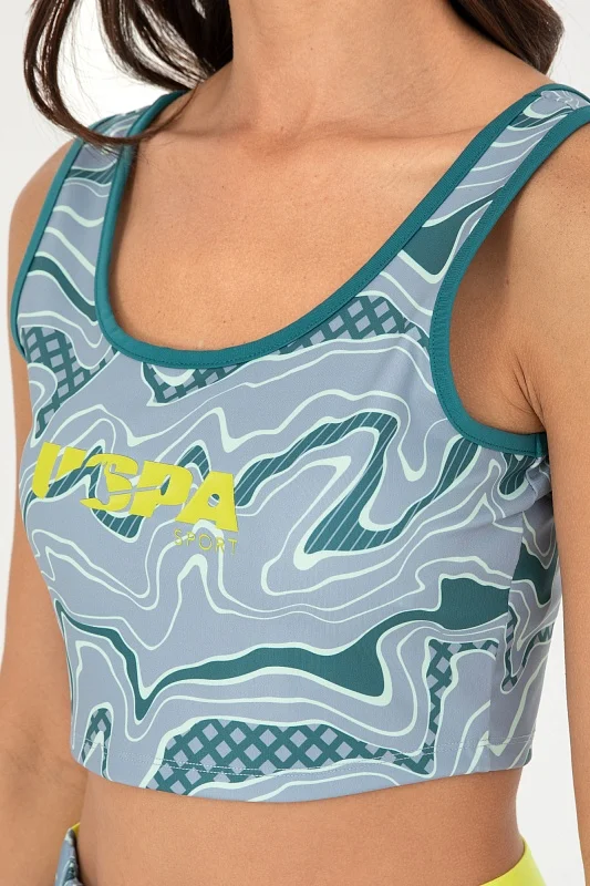 Топ спортивный с абстрактным принтом - G082SZ0110PRA_S Футболка жен. (VR101, L)