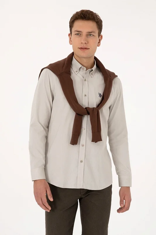 Рубашка из хлопка прямая - G081SZ0040CEDROREG025K Сорочка муж. (VR183, 2XS)