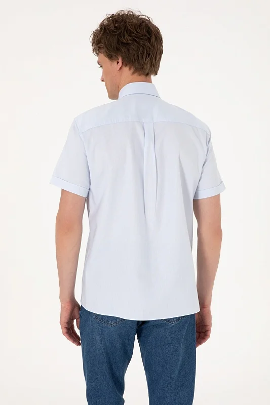 Рубашка с коротким рукавом из хлопка прямая - G081SZ0040HAPPY025Y Сорочка муж. (VR003, 5XL)