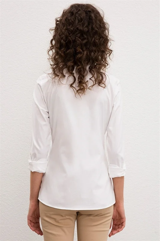 Рубашка из хлопка приталенная - G082SZ0040CRISCOLOR020Y Сорочка жен. (VR013, 32)