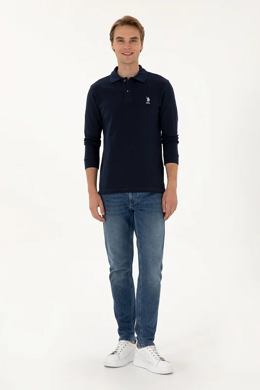 Поло с длинным рукавом из хлопка - G081SZ0820TP01SK025 Толстовка муж. (VR033, S)