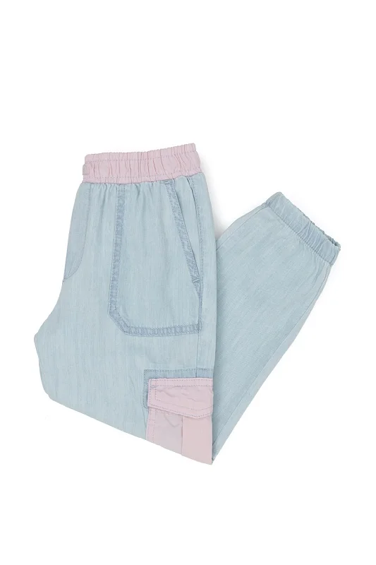 Джинсы летние на манжетах для девочек - G084SZ0800MIRENKIDS Джинсы жен. детс. (DN0021, 8_9)