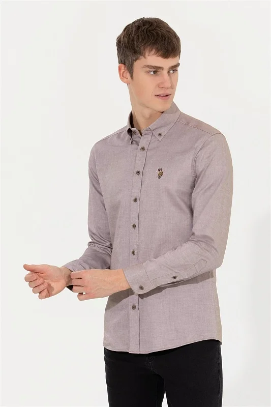 Рубашка из хлопка приталенная - G081SZ0040CEDCOLOR022K Сорочка муж. (VR153, S)