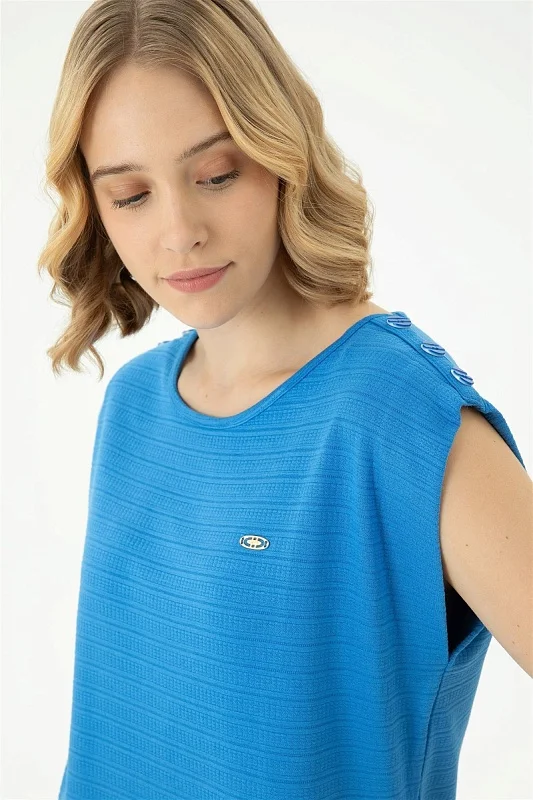 Футболка из смесовой вискозы без рукавов - G082SZ0110MEL Футболка жен. (VR045, 2XS)