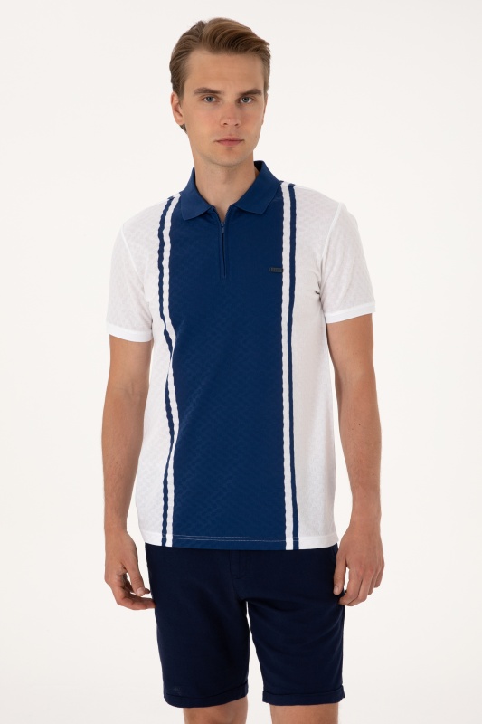 Футболка-поло из хлопка с воротником на молнии - G081SZ0110ZORKAS Футболка муж. (VR013, XS)