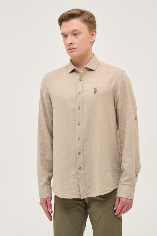 Рубашка из смеси хлопка и льна прямая - G081SZ0040ENZO-R Сорочка муж. (VR027, XS)