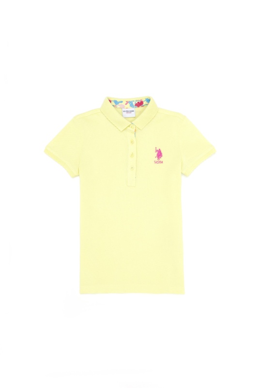 Футболка-поло из хлопка c принтом на планке для девочек - G084SZ0110TP01-IY023 Футболка жен. детс. (VR004, 4_5)