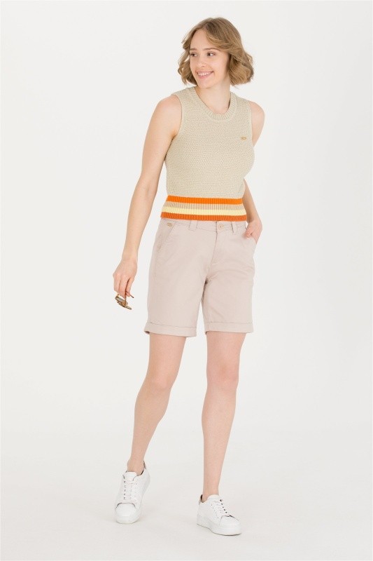 Шорты из хлопка с отворотами - G082SZ0310CLEA23Y Бермуды жен. (VR049, 34)