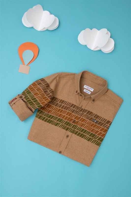 Рубашка с абстрактным узором для мальчиков - G083SZ0040ASOLASKIDS Сорочка муж. детс. (VR153, 7_8)