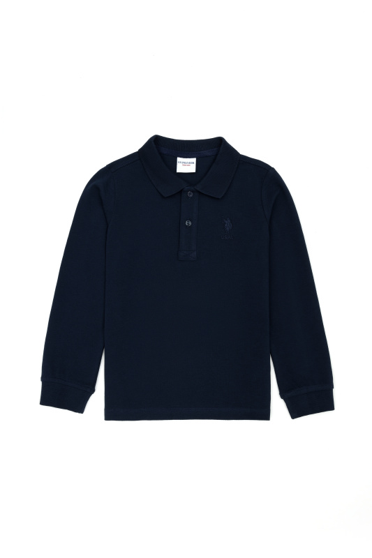 Поло с длинным рукавом из хлопка для мальчиков - G083SZ0820TP01KIDSSK024 Толстовка муж. детс. (VR033, 8_9)
