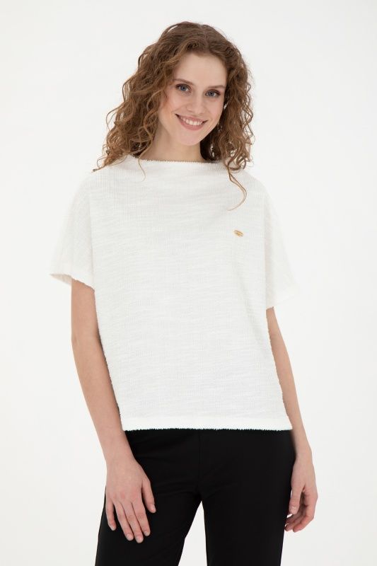 Футболка из смесового хлопка с воротником-стойка свободного кроя - G082SZ0110PATRIC Футболка жен. (VR019, XS)