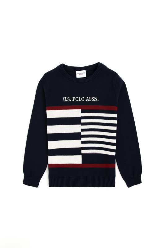 Джемпер из хлопка в полоску для мальчиков - G083SZ0TK0KARMKIDS Кофта муж. детс. (VR033, 7_8)