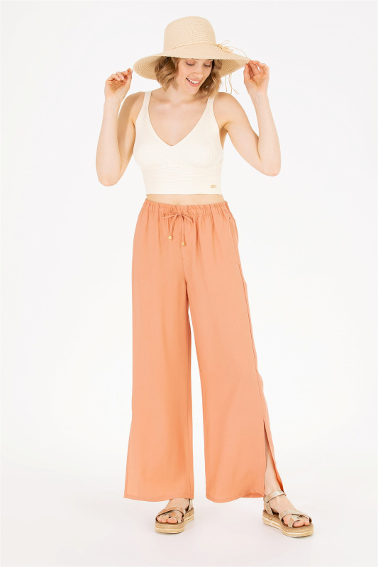 Брюки на кулиске с разрезами широкие - G082SZ0780GAYNO Брюки жен. (VR031, 34)
