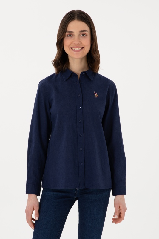 Рубашка из хлопка с добавлением льна прямая - G082SZ0040ELMY025Y Сорочка жен. (VR033, 44)