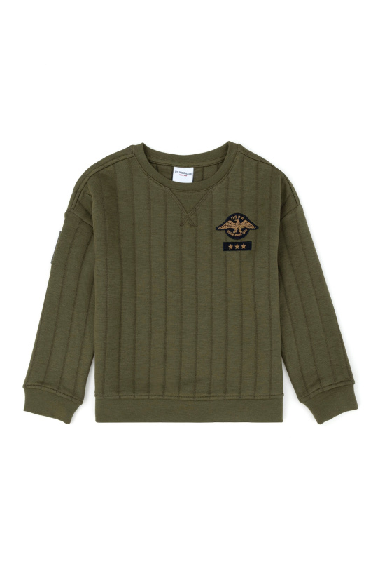 Свитшот из смесовой вискозы с нашивками для мальчиков - G083SZ0820KURESKIDS Толстовка муж. детс. (VR027, 4_5)