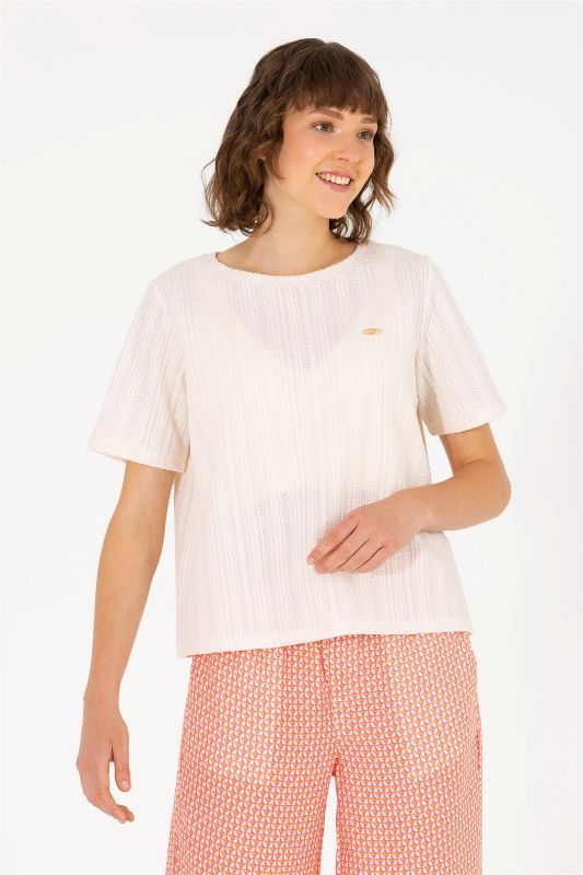 Футболка из рельефной ткани - G082SZ0110MANTE Футболка жен. (VR071, 2XS)