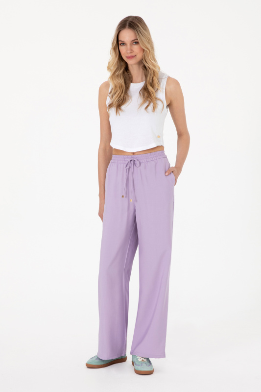 Брюки на кулиске широкие - G082SZ0780ECOLE Брюки жен. (VR034, 38)