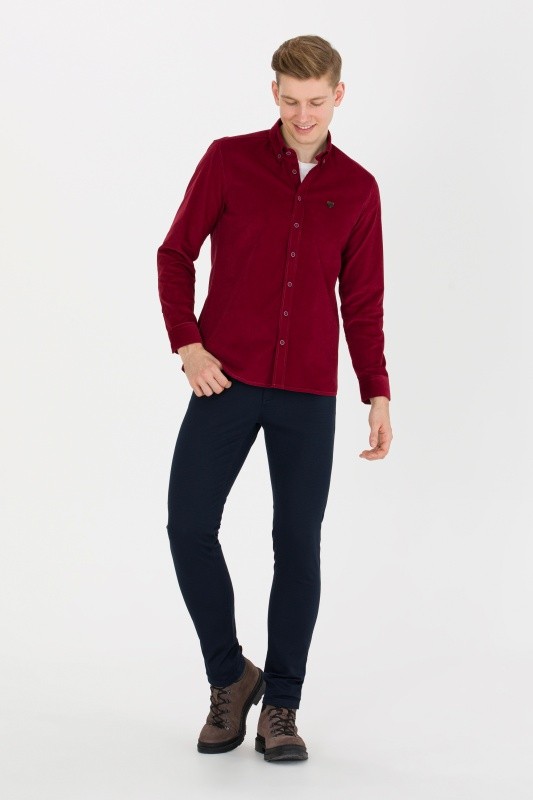 Брюки из хлопка с мелким фактурным узором прямые - G081SZ0780MICEL22K Брюки муж. (VR033, 31)