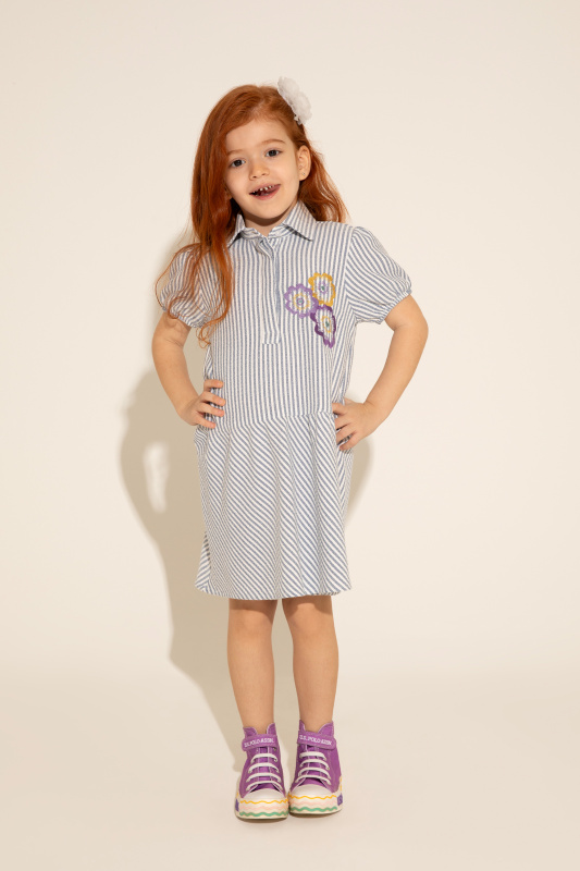 Платье в полоску для девочек - G084SZ0320NOKS Платье жен. детс. (VR032, 6_7)