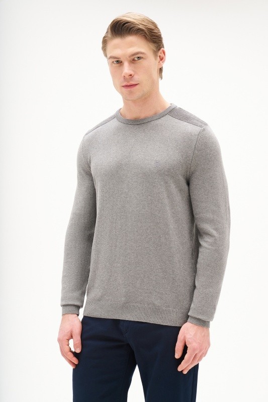 Джемпер из хлопка с рельефными деталями на плечах - G081SZ0TK0ART_TD01_BSK25 Кофта муж. (VR109, XS)