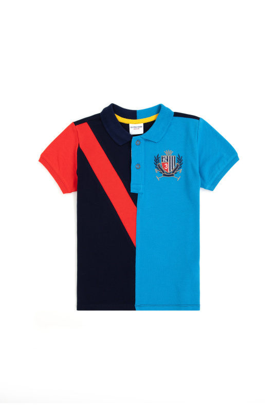 Футболка-поло из хлопка с контрасный дизайном для мальчиков - G083SZ0110T_REYNKIDS Футболка муж. детс. (VR033, 5_6)