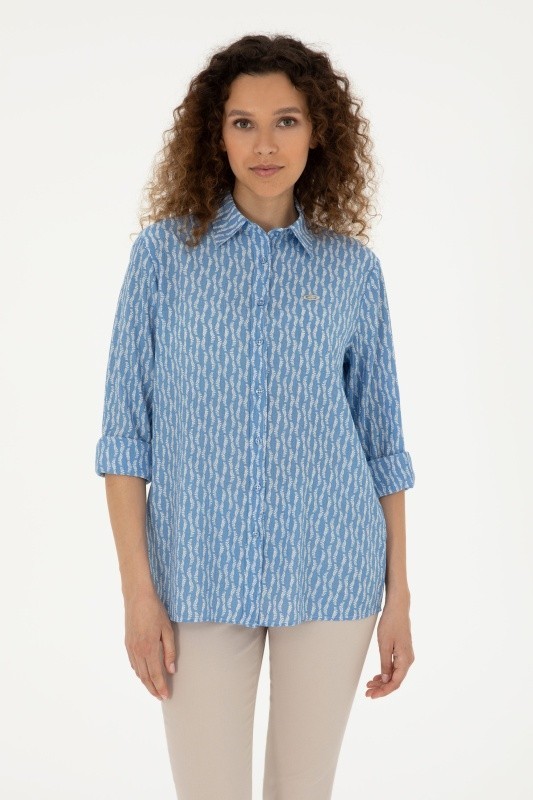 Рубашка из вискозы с узором прямая - G082SZ0040LAISE Сорочка жен. (VR032, 34)