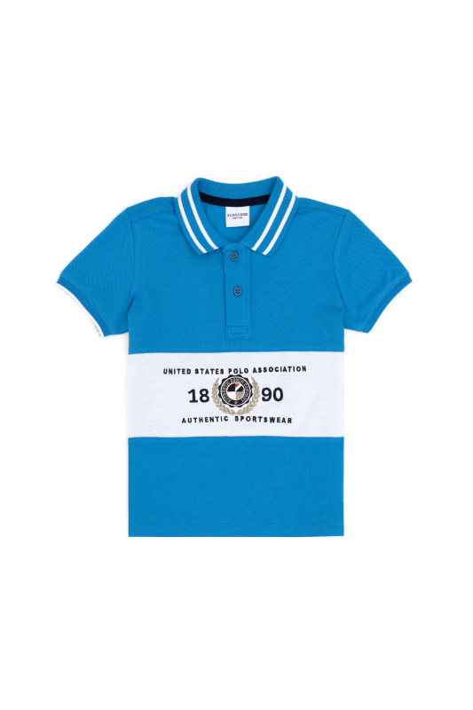 Футболка-поло из хлопка с контрастным дизайном для мальчиков - G083SZ0110T_TUCAKIDS Футболка муж. детс. (VR045, 4_5)