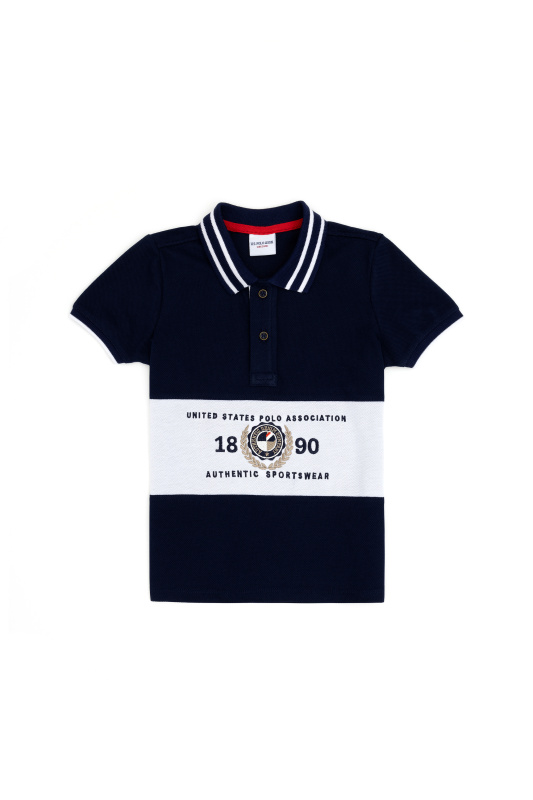 Футболка-поло из хлопка с контрастным дизайном для мальчиков - G083SZ0110T_TUCAKIDS Футболка муж. детс. (VR033, 4_5)