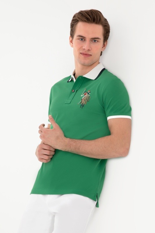 Футболка-поло из хлопка с контрастной окантовкой - G081SZ0110SD01IY025 Футболка муж. (VR054, L)