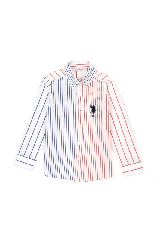 Рубашка из хлопка в полоску для мальчиков - G083SZ0040CUPERKIDS Сорочка муж. детс. (VR033, 6_7)