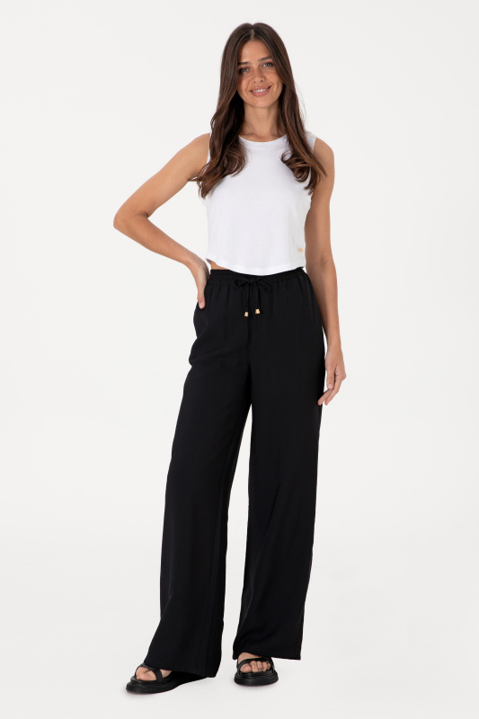 Брюки на кулиске широкие - G082SZ0780ECOLE Брюки жен. (VR046, 40)