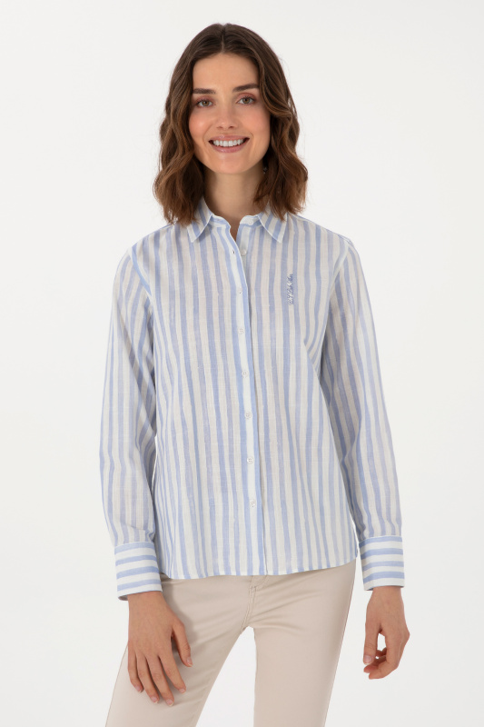 Рубашка из хлопка в полоску прямая - G082SZ0040DUCCI Сорочка жен. (VR003, 42)