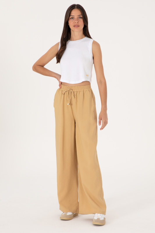 Брюки на кулиске широкие - G082SZ0780ECOLE Брюки жен. (VR015, 40)