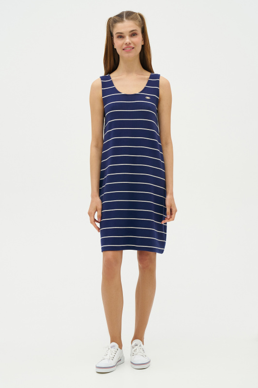 Платье трикотажное без рукавов в полоску - G082SZ0750R_MARRI Платье жен. (VR033, XS)