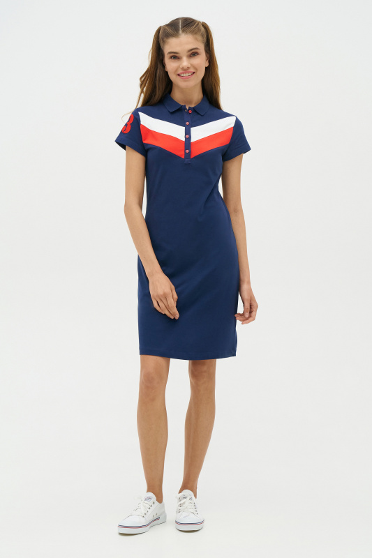 Платье-поло из хлопка приталенное - G082SZ0750R_MOYA Платье жен. (VR033, XS)