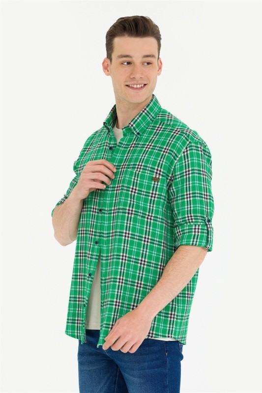 Рубашка из хлопка в клетку прямая - G081SZ0040OROMO Сорочка муж. (VR054, M)