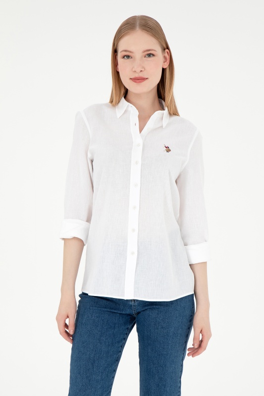 Рубашка из хлопка с добавлением льна прямая - G082SZ0040ELMY025Y Сорочка жен. (VR013, 38)