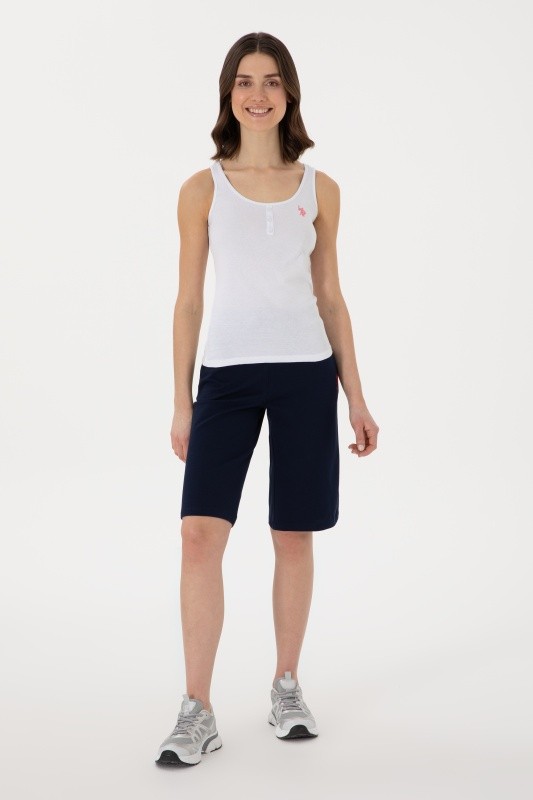 Бермуды спортивные из хлопка с вышитым логотипом - G082SZ0OS0DAMEN25 Брюки спорт. жен. (VR033, XS)