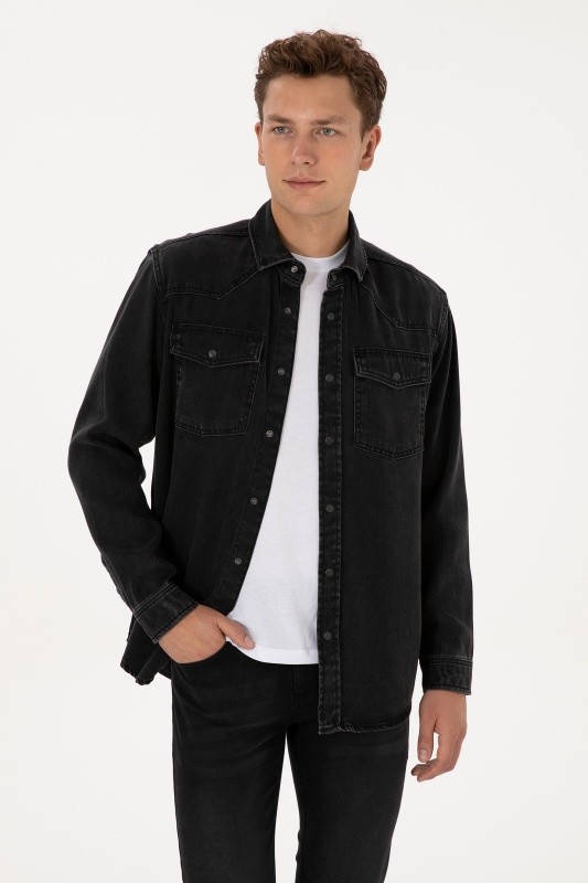 Джинсовая куртка из лиоцелла с накладными карманами - G081SZ0770TREVOR25K_S Куртка джинс. муж. (DN0027, M)
