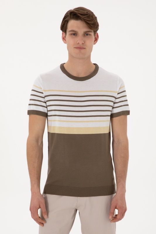 Футболка из смесового хлопка в полоску - G081SZ0TK0BRUNA Кофта муж. (VR052, XL)
