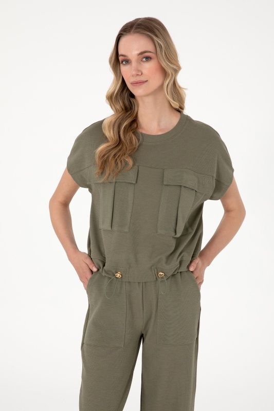 Футболка из смесового хлопка на кулиске - G082SZ0110SACHA Футболка жен. (VR111, L)