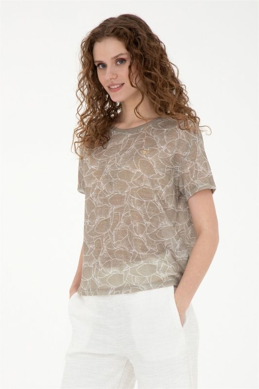 Футболка с узором - G082SZ0110PEKMEZ Футболка жен. (VR027, L)