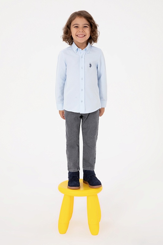 Рубашкаиз смесового хлопка для мальчиков - G083SZ0040E_METOKIDS25K Сорочка муж. детс. (VR003, 3_4)