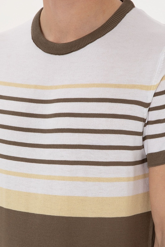 Футболка из смесового хлопка в полоску - G081SZ0TK0BRUNA Кофта муж. (VR052, XL)
