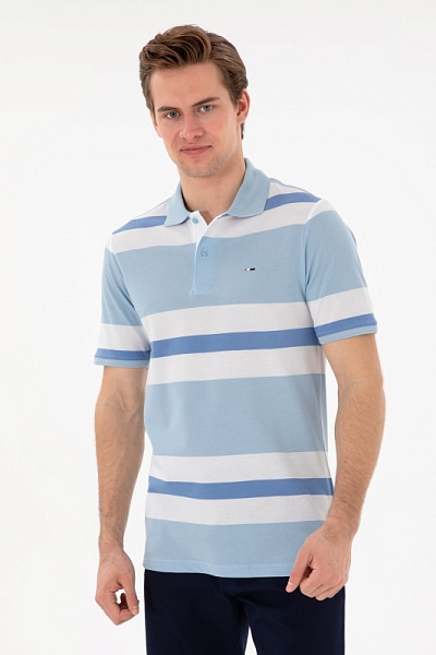 Футболка-поло в полоску - G081SZ0110RALTU Футболка муж. (VR003, 4XL)