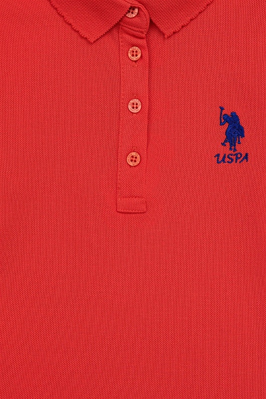 Футболка-поло с принтом на воротнике для девочек - G084SZ0110TP01-IY022 Футболка жен. детс. (VR213, 7_8)